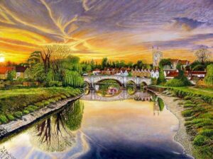 Aylesford Sunset Oil Painting