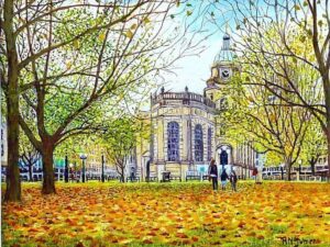 Birmingham Cathedral In Autumn By Roger Turner