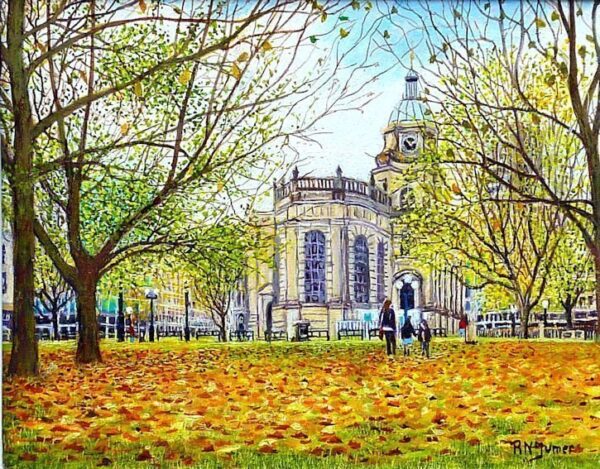 Birmingham Cathedral In Autumn By Roger Turner
