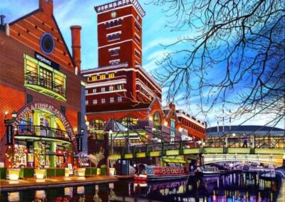 Brindley Place Autumn Evening Commissioned Painting