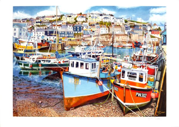 Signed Open Edition Print Of Mevagissey Harbour