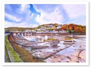 Limited Edition Giclée Print of Looe River at Autumn Low Tide