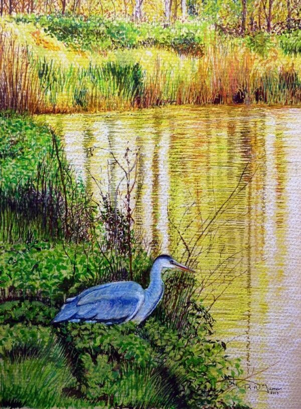 On The Menu Pastel Painting On Paper By Roger Turner