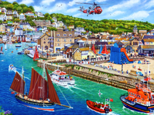 Looe Cornwall Busy Regatta Days Oil Painting