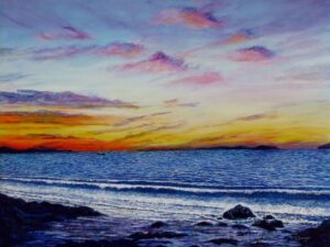 Seashore Sunset Acrylic Painting