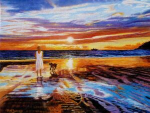 Sunset Farewell On Newport Beach By Roger Turner
