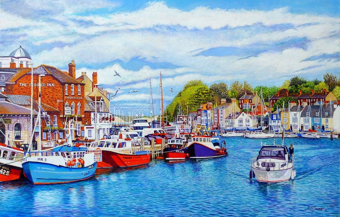 Weymouth Old Harbour In May Original Oil Painting