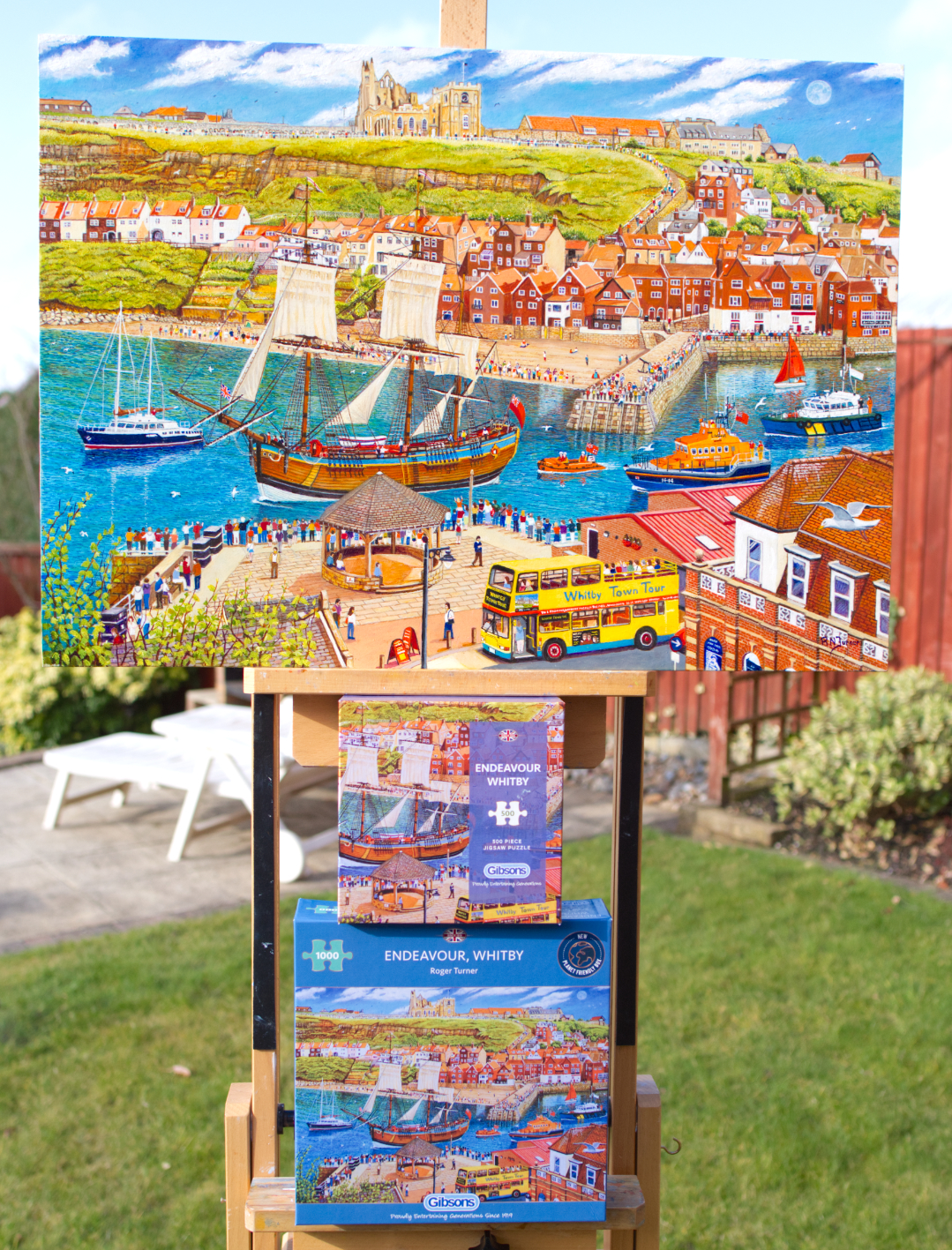 Endeavour Whitby OIl Painting With Gibsons Jigsaw Puzzles