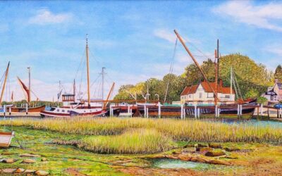 Pin Mill, River Orwell, Suffolk Watercolour Painting