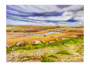 Signed Print Of Moody Morning On Chesil Beach Dorset