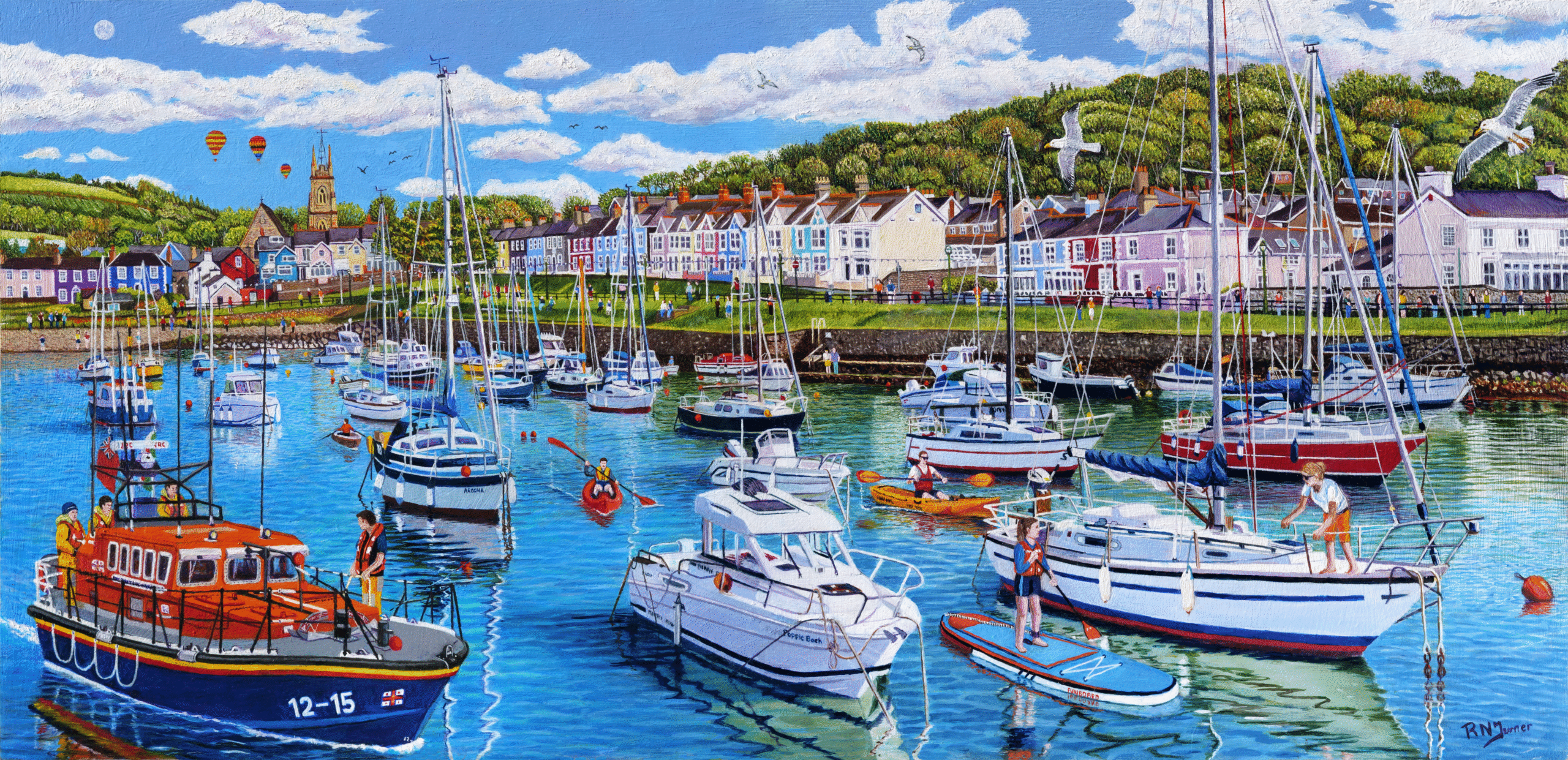 Aberaeron Harbour Wales Summer Days Oil Paintiong